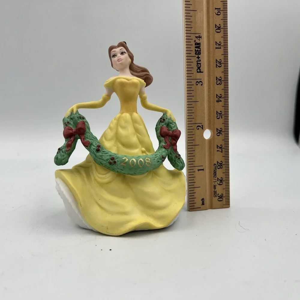 Grolier Disney Beauty and the Beast Belle Porcelain Christmas Ornament 2008
